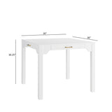 Alleyville - Square Dining Table With Storage Drawer - White