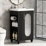 Modern Bathroom Vanity With Sink, Adjustable 2 Tier Shelf