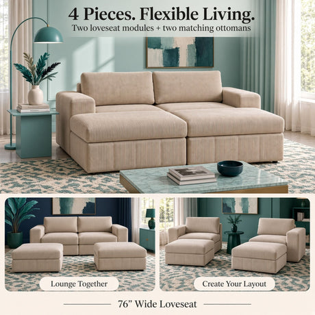 Modular Sectional Sofa, Reversible Set