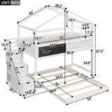 House Style Bunk Bed With Storage Staircase And board