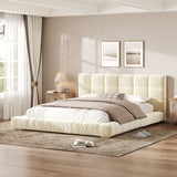 Upholstered Platform Bed Frame With Tufted Headboard