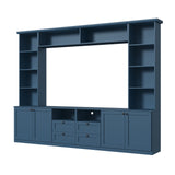 Farmhouse Elegant Entertainment Center Wall Unit With 4 Drawers
