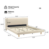 Chunky - California King Bed Frame - Beige