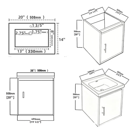 Floating Bathroom Vanity Combo, Wall Mounted Cabinet With Sink & Soft Close Doors For Small Bathrooms
