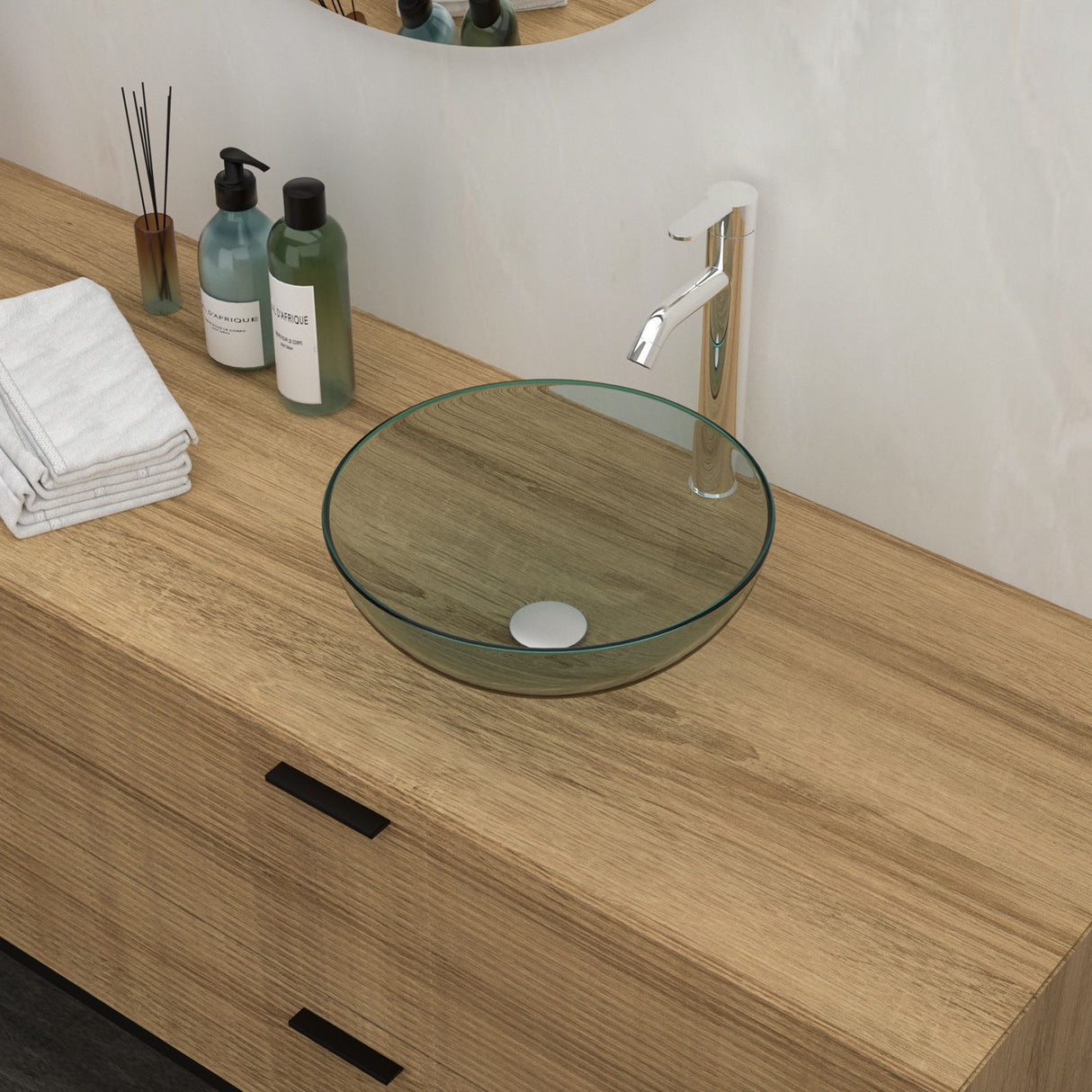 Vessel Sink With Faucet And Pop-Up Drain