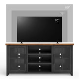 TV Stand Console For TVs Up To 80" - Black / Whiskey