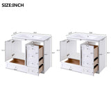 Shaker Free Standing Bathroom Vanity Cabinet & Sink, Soft Close Drawers, Soft Close Doors