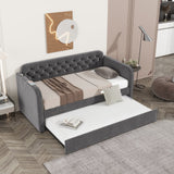 Upholstered Daybed With Trundle And USB Charging Design