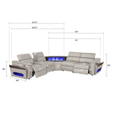 Nova - Sectional With Bluetooth Speaker, LED And Lifting Wine Cabinet