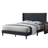 Eastern King Size Bed, Upholstered Platform Bedframe - Charcoal