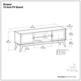 Draper - Handcrafted Mid Century Low TV Media Stand