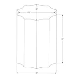 Drum Accent Side Table, Stylish Scalloped Design