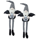 Sitting Gnome With Wings & Plaid Hat, For Halloween Decor