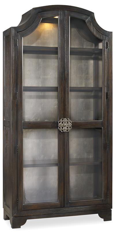 Sanctuary Glass Bunching Curio-Ebony Antiqued Oak - 3031-50001