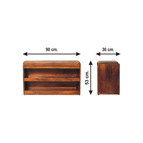 Buffalo - Hide Pull Out Shoe Storage Bench