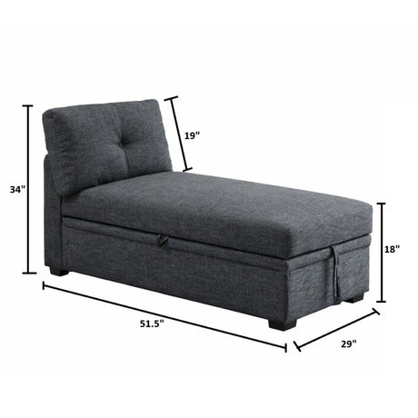 Reversible Storage Chaise - Dark Gray