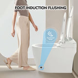 Heated Seat Smart Toilet, One Piece Toilet, Automatic Flush Tank Less Toilet Without Bidet, With Foot Sensor Flush - White Night Light, Knob Control, Power Outage Flushing, Soft Close Cover - White