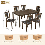 Modern Dining Table Set With Upholstered Chairs