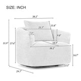 360° Swivel Barrel Sofa Chair With Throw Pillow, Upholstered Accent Chair