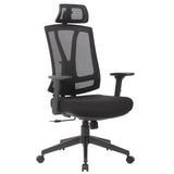 Office Chair With Adjustable Headrest & Back, High Back Swivel Desk Chair - Black