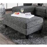 Ottoman With Plush Seat Living Room Furniture - Gray