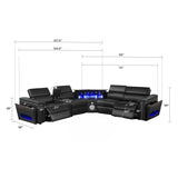 Nova - Sectional With Bluetooth Speaker, LED And Lifting Wine Cabinet