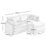 Oversized Modular Cushion Sofa With Ottoman, Low Back, Deep Seating Sofa Set