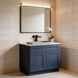 Shaker Base Cabinet With Soft Close Doors And Drawer, Storage Unit With Adjustable Shelf For Bath - Blue