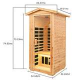 1 Person Far Infrared Old Fir Outdoor Sauna Room - Natural