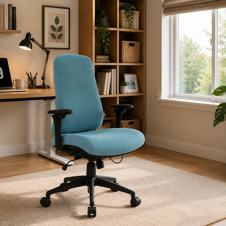 Office Chair With Mid Back Design, 5D Armrests And Multi Position - Blue