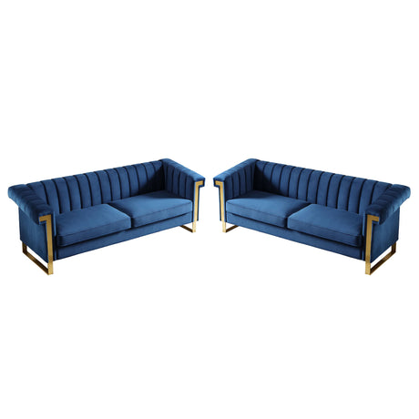 2 Piece Sofa Set With Tufted Back And Deep Seating