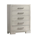 1 Piece Chest With Square Legs And Sleek Handles - Antique White