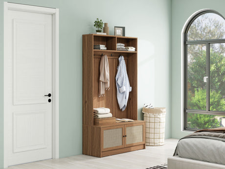Modern Storage Closet For Bedroom, Entryway, Or Living Room - Walnut