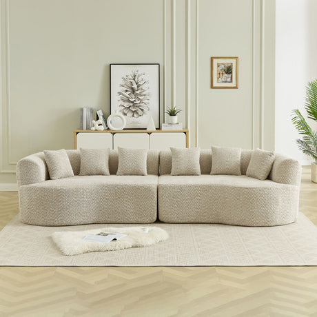 Curved Sectional Sofa With 6 Pillows