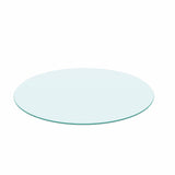 20" Round Tempered Glass Table Top Clear Glass 1 / 4" Thick Round Polished Edge - Transparent