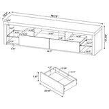 Lance - 3 Piece TV Entertainment Center With Shelves - Gloss White