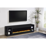 Joselyn - Fireplace TV Stand With Flame Visualizer - Black