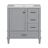Bathroom Vanity, Modern Bathroom Cabinet With Sink Combo Set, Bathroom Storage Cabinet With A Soft Closing Door And 3 Drawers, Solid Wood Frame