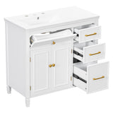 Bathroom Vanity With Sink Top, 3 Soft Closing Drawers