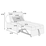 Sleeper Sofa Chair, Convertible Pull Out Bed Couch - Black