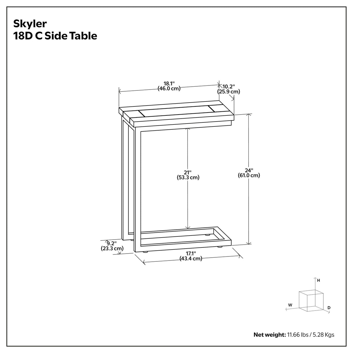 Skyler - C Side Table Handcrafted