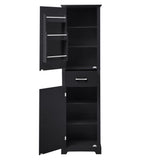 Tall Freestanding Bathroom Storage Cabinet With 2 Doors And Adjustable Shelves