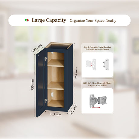 Shaker Wall Cabinet With 2 Adjustable Shelves