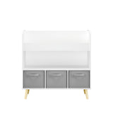 Bookshelf With 3 Bins, Storage Shelf For Toys And Books