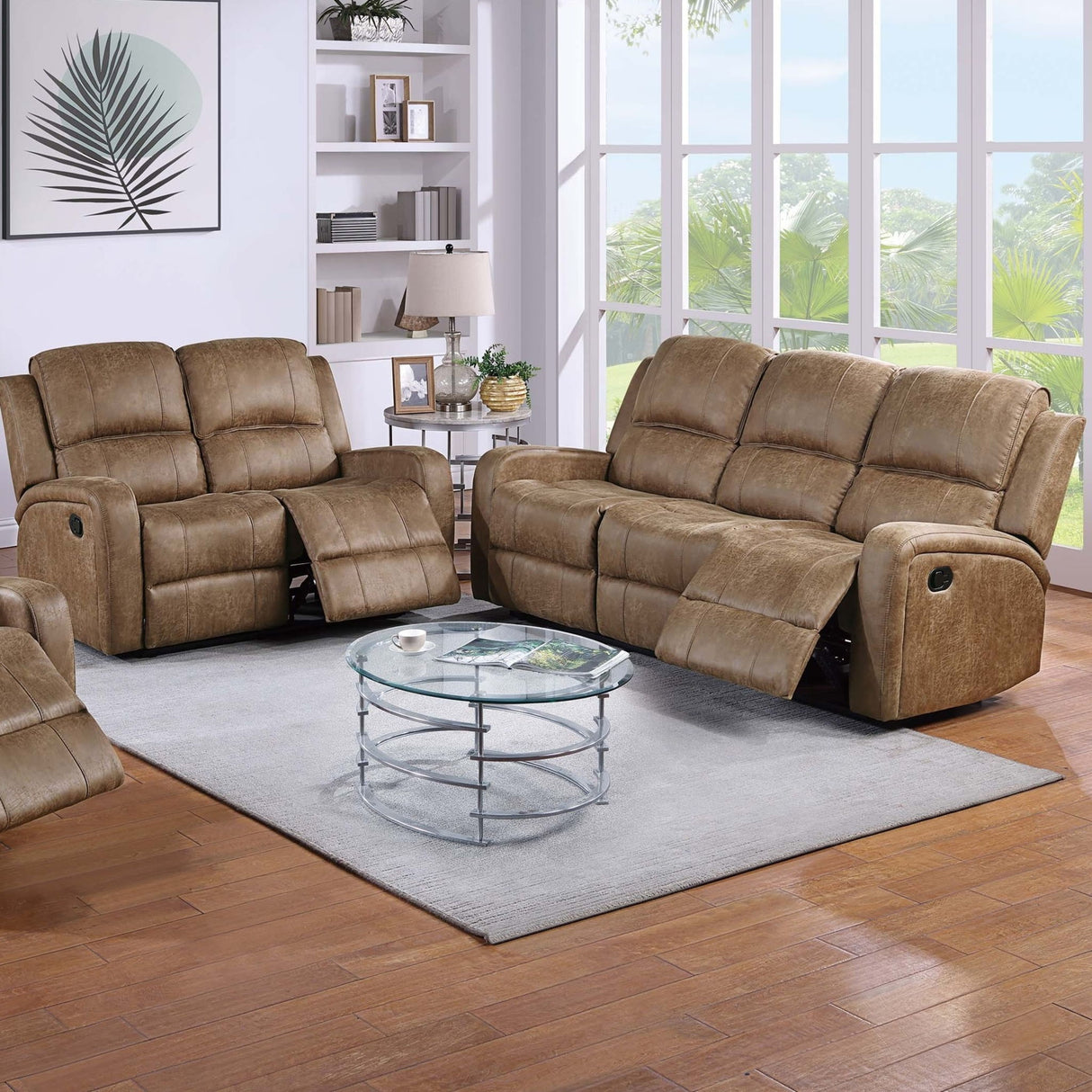Modern Living Room Set With Square Armrest, Cushion Backrest