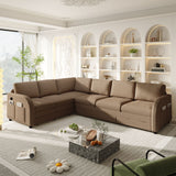 L-Shaped Couch With Pull-Out Bed, Convertible Sleeper Sofa With Side Pocket & USB Port