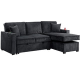 Convertible Sectional With USB / USB - C Port, Storage Chaise, Pull-Out Bed