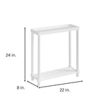 Narrow Side End Tables With Shelf (Set of 2)