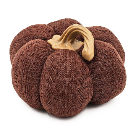 Pumpkin Ornament Decor For Holiday Harvest Festival Fall Festival & Thanksgiving (Set of 2) - Dark Brown