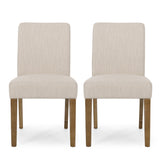 Contemporary Dining Chair With Upholstered Seating And Tapered Legs